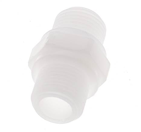 Double Nipple G3/8'' Polypropylene (pp) 10bar (140.5psi) FDA 22mm Hex