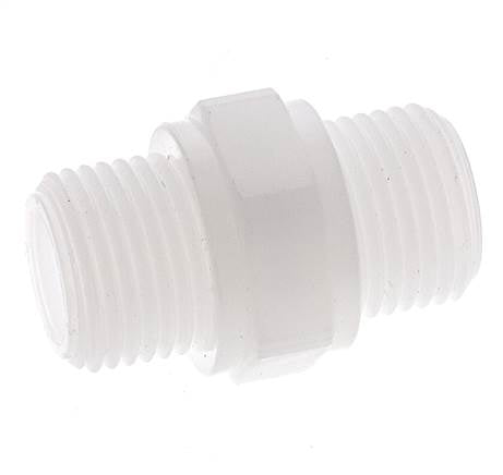 Double Nipple G1/2'' Polypropylene (pp) 10bar (140.5psi) FDA 27mm Hex