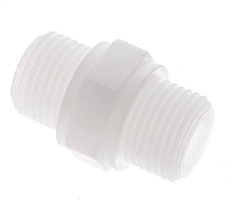 Double Nipple G1/2'' Polypropylene (pp) 10bar (140.5psi) FDA 27mm Hex