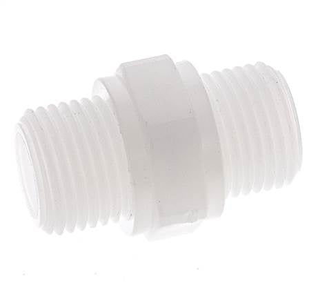 Double Nipple G1/2'' Polypropylene (pp) 10bar (140.5psi) FDA 27mm Hex