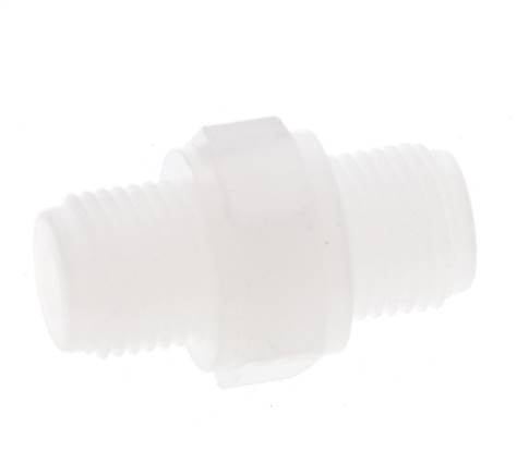 Double Nipple G1/8'' PVDF 10bar (140.5psi) FDA 14mm Hex