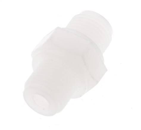 Double Nipple G1/8'' PVDF 10bar (140.5psi) FDA 14mm Hex