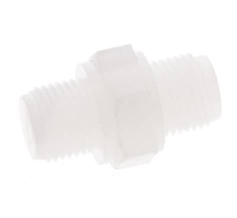 Double Nipple G1/8'' PVDF 10bar (140.5psi) FDA 14mm Hex