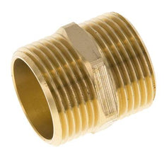 Double Nipple G1'' Brass Flat Seal 16bar (224.8psi) 33mm Hex