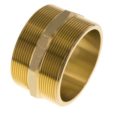 Double Nipple G3'' Brass Flat Seal 16bar (224.8psi) 89mm Hex