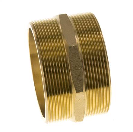Double Nipple G3'' Brass Flat Seal 16bar (224.8psi) 89mm Hex