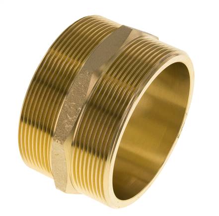 Double Nipple G3'' Brass Flat Seal 16bar (224.8psi) 89mm Hex
