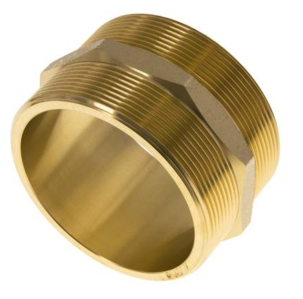Double Nipple G3'' Brass Flat Seal 16bar (224.8psi) 89mm Hex