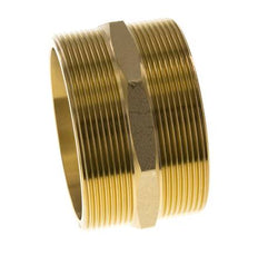 Double Nipple G3'' Brass Flat Seal 16bar (224.8psi) 89mm Hex