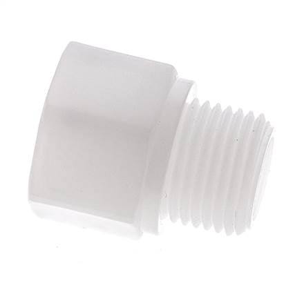 Threaded Extension G1/2'' Male x Female Polypropylene (pp) 10bar (140.5psi) FDA 27mm Hex