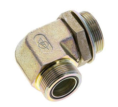 UN 1-11/16''-12 x G 1 1/2'' Male Zinc plated Steel 90 deg Elbow Fitting ORFS 200 Bar - Hydraulic