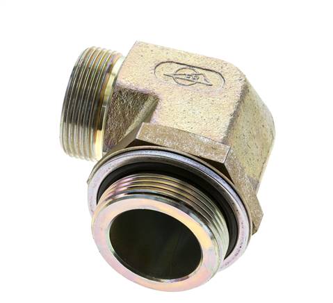 UN 1-11/16''-12 x G 1 1/2'' Male Zinc plated Steel 90 deg Elbow Fitting ORFS 200 Bar - Hydraulic