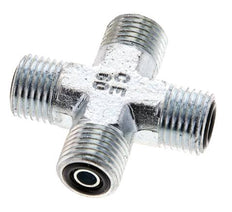 UNF 9/16''-18 Male Zinc plated Steel Cross ORFS 630 Bar - Hydraulic