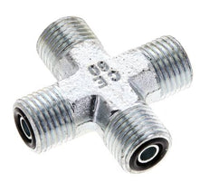 UNF 9/16''-18 Male Zinc plated Steel Cross ORFS 630 Bar - Hydraulic