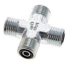 UNF 9/16''-18 Male Zinc plated Steel Cross ORFS 630 Bar - Hydraulic