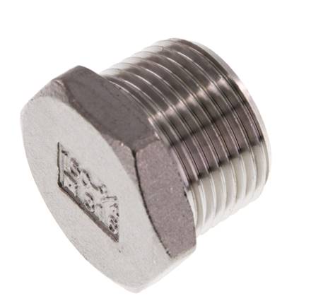 3/4'' NPT Male Stainless steel Closing plug with Outer Hex 16 Bar ...
