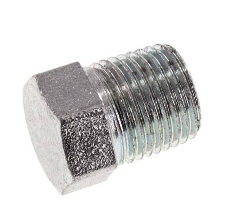 1/8'' NPT Male Zinc plated Steel Closing plug with Outer Hex 345 Bar [2 Pieces]