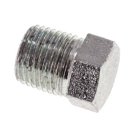 1/8'' NPT Male Zinc plated Steel Closing plug with Outer Hex 345 Bar [2 Pieces]