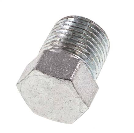 1/8'' NPT Male Zinc plated Steel Closing plug with Outer Hex 345 Bar [2 Pieces]