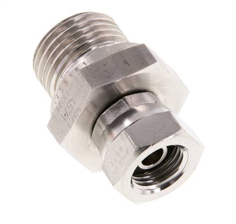 G 1/4'' x G 1/2'' F/M Stainless steel Reducing Adapter 350 Bar - Hydraulic