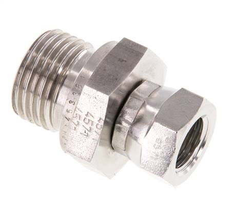 G 1/4'' x G 1/2'' F/M Stainless steel Reducing Adapter 350 Bar - Hydraulic