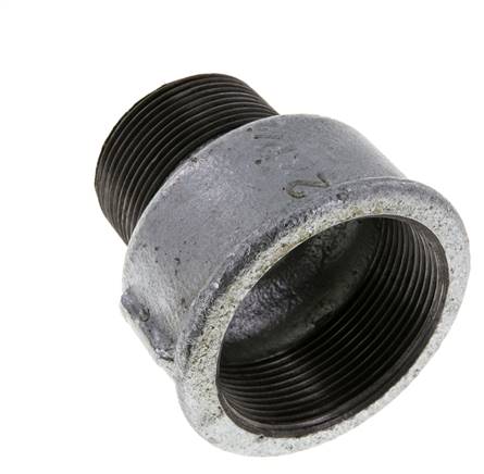 R 1 1/2'' x Rp 2'' M/F Zinc plated Cast iron Reducing Adapter 25 Bar