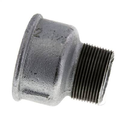R 1 1/2'' x Rp 2'' M/F Zinc plated Cast iron Reducing Adapter 25 Bar