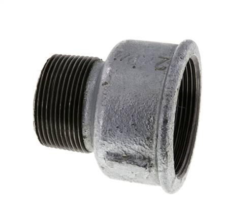 R 1 1/2'' x Rp 2'' M/F Zinc plated Cast iron Reducing Adapter 25 Bar