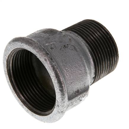 R 1 1/4'' x Rp 1 1/2'' M/F Zinc plated Cast iron Reducing Adapter 25 Bar
