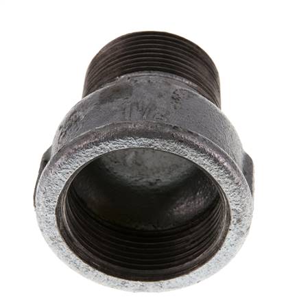 R 1 1/4'' x Rp 1 1/2'' M/F Zinc plated Cast iron Reducing Adapter 25 Bar