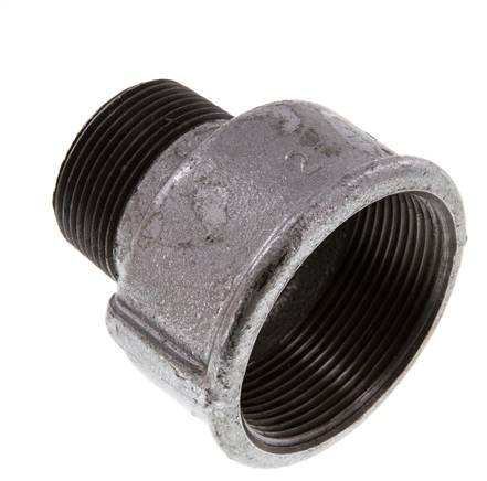 R 1 1/4'' x Rp 2'' M/F Zinc plated Cast iron Reducing Adapter 25 Bar