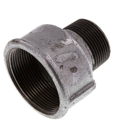 R 1 1/4'' x Rp 2'' M/F Zinc plated Cast iron Reducing Adapter 25 Bar