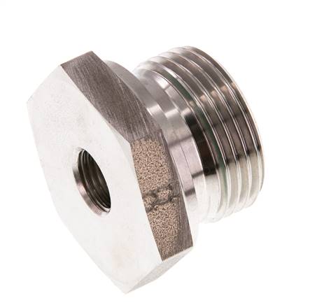 G 1'' x G 1/4'' M/F Stainless steel Reducing Adapter 400 Bar - Hydraulic