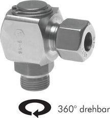 6S & M12x1.5 Stainless Steel Swivel Joint Cutting Fitting with Male Threads DN 5400 bar FKM Rotatable ISO 8434-1