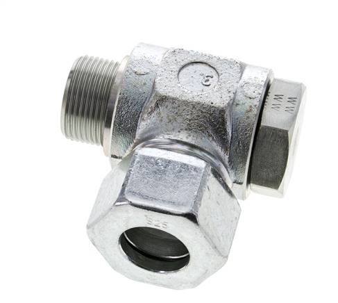 25S & M33x2 Zink plated Steel Swivel Joint Cutting Fitting with Male Threads 250 bar Rotatable ISO 8434-1