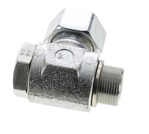 25S & M33x2 Zink plated Steel Swivel Joint Cutting Fitting with Male Threads 250 bar Rotatable ISO 8434-1