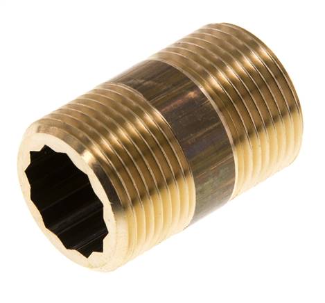 G 3/4'' Brass Double Pipe Nipple 16 Bar DIN 2982 - 40mm