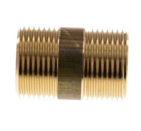 G 3/4'' Brass Double Pipe Nipple 16 Bar DIN 2982 - 40mm