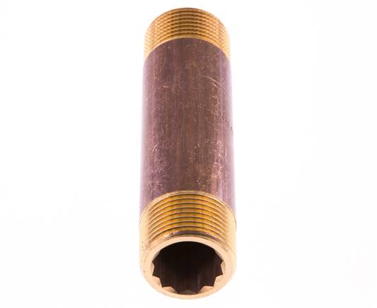 G 3/4'' Brass Double Pipe Nipple 16 Bar DIN 2982 - 100mm