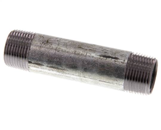 R 3/4'' Zinc plated Steel Double Pipe Nipple 50 Bar DIN 2982 - 100mm [5 Pieces]