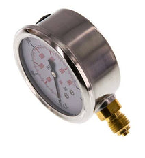 0..400 Bar (0..5802 psi) Glycerin Pressure Gauge Below Stainless steel/Brass 63 mm Class 1.6