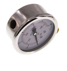 0..60 Bar (0..870 psi) Glycerin Pressure Gauge Below Stainless steel/Brass 63 mm Class 1.6