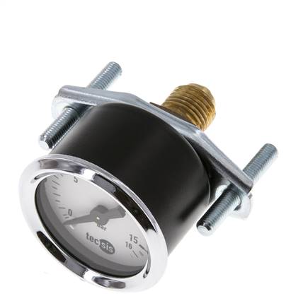 0..16 Bar (0..232 psi) Panel Mount Pressure Gauge Steel/Brass 40 mm Class 2.5 - 1/4'' (Bracket)