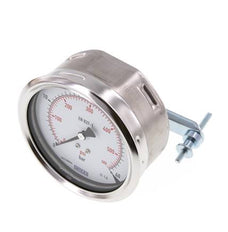 0..40 Bar (0..580 psi) Panel Mount Pressure Gauge Steel/Brass 100 mm Class 1.0 (Bracket)
