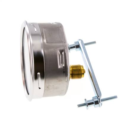 0..40 Bar (0..580 psi) Panel Mount Pressure Gauge Steel/Brass 100 mm Class 1.0 (Bracket)