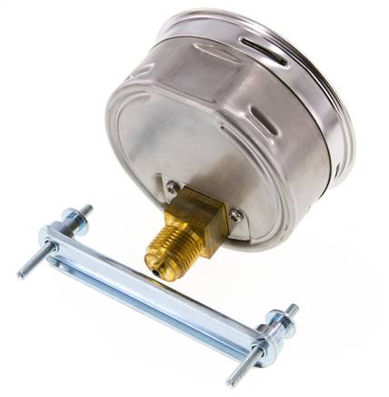 0..40 Bar (0..580 psi) Panel Mount Pressure Gauge Steel/Brass 100 mm Class 1.0 (Bracket)