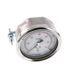 0..40 Bar (0..580 psi) Panel Mount Pressure Gauge Steel/Brass 100 mm Class 1.0 (Bracket)