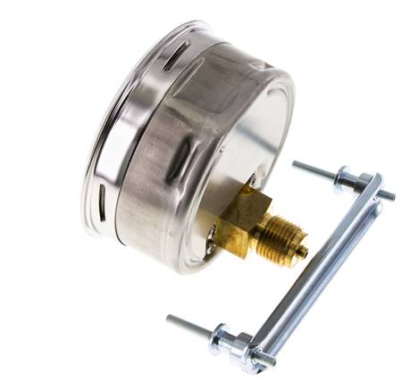 0..4 Bar (0..58 psi) Panel Mount Pressure Gauge Steel/Brass 100 mm Class 1.0 (Bracket)
