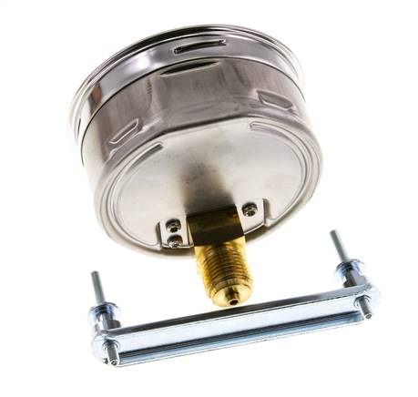 0..4 Bar (0..58 psi) Panel Mount Pressure Gauge Steel/Brass 100 mm Class 1.0 (Bracket)