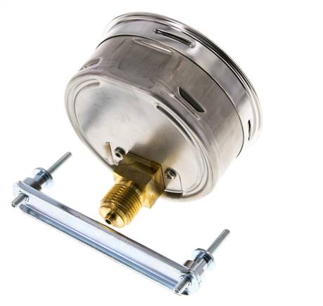 0..4 Bar (0..58 psi) Panel Mount Pressure Gauge Steel/Brass 100 mm Class 1.0 (Bracket)